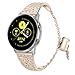 Produktbild für Samsung Galaxy Uhr Active Intelligent Uhr Smart Watch Ersatz Ausgehöhlten Strass Bling Edelstahl Uhrenarmband Armband Handschlaufe Strap für Herren Damen (Gold)
