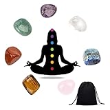 Healing Crystals Set, Chakra Healing Crystals For Beginners 7 Chakra Stone Set Natural Gemstones For Anxiety Relief Balancing Yoga Meditation And Spiritual Awakening Worry Stone Reiki Positivity Gift