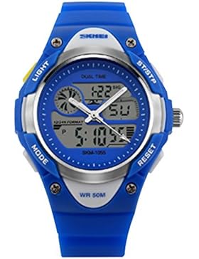 Kindersport-Digital-Uhr für Armbanduhr wasserdichte Kinder Jungen führte elektronische Außen blau Uhren