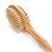 GranNaturals Natural Bristle Bath & Shower Body Scrub Brush for Exfoliating Dry Brushing and Anti Cellulite Reducing Massager Treatment with Long Wooden Handle