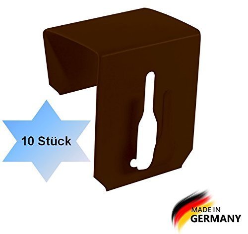 10x Fensterhaken Dekohaken Fensterclip für Fensterdekoration Braun 12-20mm UNIVERSAL