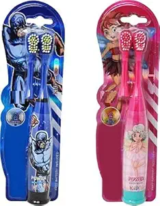 Stylie Modern Alternatives Pack of 2 Kids Cartoon Printed Extra Soft Electric Battery Powered Toothbrush for Kids Electric Toothbrush