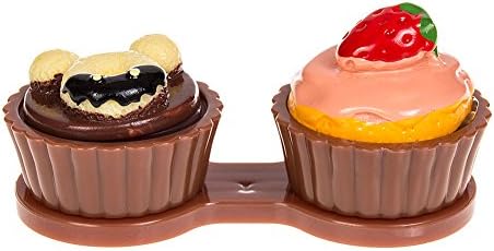 Coloured Contacts Cupcake Lens Case (Light Brown)