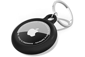 oakxco for Airtag Keychain Silicone, Airtag Holder with Key Ring, Air Tag Case Cute Accessories for Kids, Luggage, Car Dog Collar, Car, Compatible with Apple Airtag Case Waterproof Tracker, Black