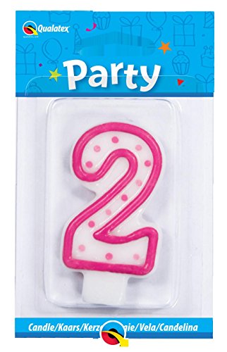 Kerzen rosa gepunktete Zahlen 0-9 - zwei