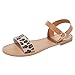Produktbild LILIHOT Sommer Damen Roma Sandalen Flache Feste Peep Toe Sandalen Freizeitschuhe Sandaletten Frauen Knöchelriemchen Plateau Flip Flop Sommersandalen Bequeme Elegante Schuhe