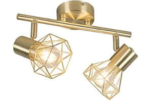 QAZQA mosh - Spot de plafond Moderne - 2 lumière - H 185 mm - Doré/Laiton - Moderne - Éclairage intérieur - Salon I Chambre I Cuisine I Salle à manger