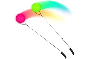 Hojalis 2 Palline a LED Poi,LED Poi,Palline Giocoleria con Colori Arcobaleno e Effetto Stroboscopico,Bolas Giocoleria Bambini, Bolas Luminose per Bambini e Adulti,Principianti e Professionisti