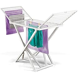 Metaltex 40752014080 Salina Séchoir à Linge Intérieur à Ailes Rabattables Résine Blanc 20 m