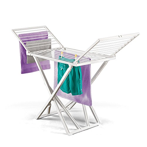 Metaltex 40752014080 Salina Séchoir à Linge Intérieur à Ailes Rabattables Résine Blanc 20 m