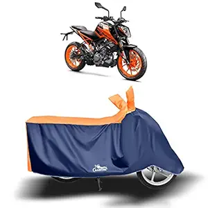 Cover Lab - KTM 200 Duke New BS6 Water Resistant - Dust Proof - Full Bike Scooty Two Wheeler Body Cover for KTM 200 Duke (Strip Orange)