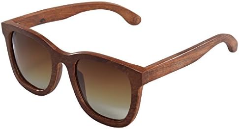 Wayfarer Sunglasses Wood, HG G003A Handmade Over Glasses with Wood Frame (Red)