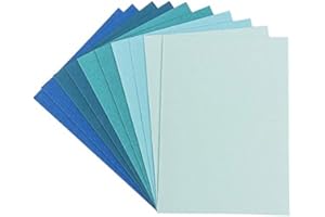 ‎IDEEN MIT HERZ Ideen mit Herz Grußkarten-Set | 10 farbige Karten & 10 weiße Umschläge | Leinen-Optik | bunt | ideal für liebe Glückwünsche zum Geburtstag, Hochzeit, uvm. (Mint-/Blautöne, Din B6 | 16,5 x 11,5 cm)