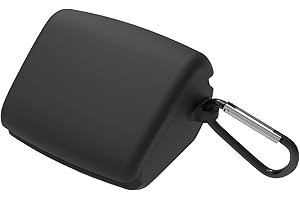 GEEKRIA Silikonowe etui kompatybilne z Audio-Technica ATH-TWX9 True Wireless Earbuds ze skórką na słuchawki, etui ochronne z haczykiem na brelok, dostęp do portu ładowania (czarne)