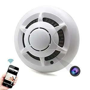 FREDI HD PLUS Hidden Camera Wireless Spy Camera Smoke Detector HD 1080P Motion Detection 64GB Micro SD Card Supportable Not Included (White)