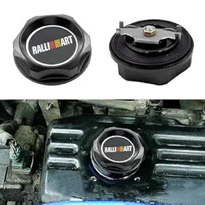 AUTO MT RALLIART RACING ENGINE OIL CAP OIL FUEL FILLER COVER CAP FOR MITSUBISHI (BLACK)