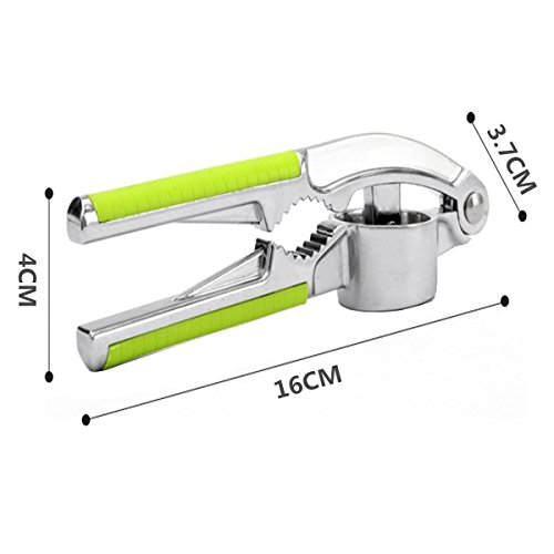 2 in 1 Edelstahl Knoblauchpresse Küchenzubehör Knoblauchschneider Garlic Press Knoblauch Breche Nussknacker Ingwer Presser - 7