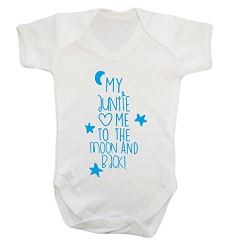 My auntie loves me to the moon and back baby vest bodysuit babygrow
