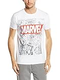 camiseta comic marvel  Marvel Mono Comic T-Shirt Camiseta, Blanco (White), X-Large para Hombre