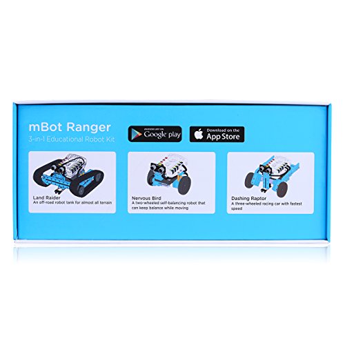 Makeblock DIY mBot Educational 3-in-1 Robot Ranger Transformable Off-Road Land Raider STEM Educational Robot Kit for Kids , STEM Robot Toy for Rrobotics Learning and Designed ,Electronics and Graphical Programming Dual Mode App Remote(3-in-1 Ranger)
