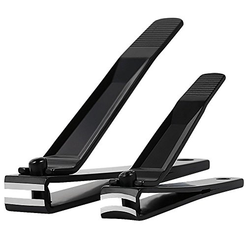 AMTOK Nail Clippers Set Stainless Steel Fingernail Toenail Clippers Cutters with Nail File (Black)