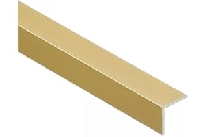 CEZAR Aluminum Anodised Angle Equal-Sided Trim, Angle Bar, Corner Strip Protector, Straight Edge, Multiple Sizes 1 Metre GOLD and SILVER TMW Profiles (Gold, 12x12 (0.47in x 0.47in))