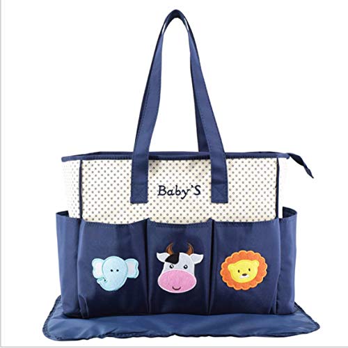 JohnJohnsen Mummy Bag Multifunction Large Capacity Double Shoulder Travel Backpack Baby Handbag Bottle Bag Fashion Insulation Bags(Navy)