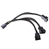 H HILABEE 15 cm 3/4 Pin Y Splitter Computer PC Lüfter Stromkabel 1 Bis 3 Schwarz