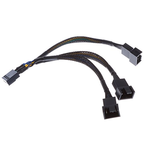 H HILABEE 15 cm 3/4 Pin Y Splitter Computer PC Lüfter Stromkabel 1 Bis 3 Schwarz