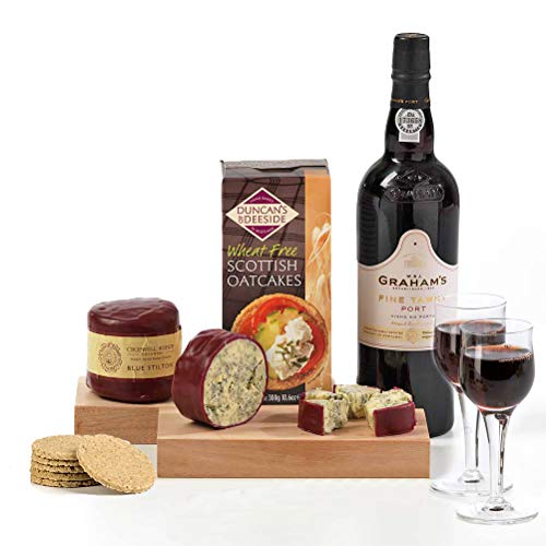 Preisvergleich Produktbild Hay Hampers, Tawny Portwein, Stiltonkäse und Kräcker Picnickorb Geschenkkiste