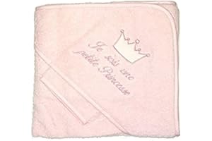 FRUIT DE MA PASSION NISSANOU ® Serviette Cap Sortie de bain bébé idée cadeau naissance bébé maternité ou idée annonce de grossesse (ROSE)