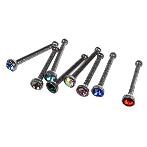Preisvergleich Produktbild SODIAL(R) 8 Stk. 10mm Nasenpiercing Nasenstecker Strass Farbig