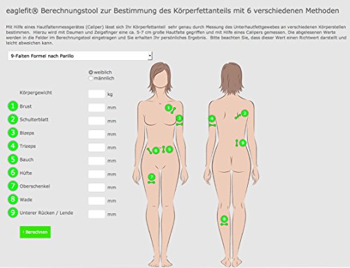 Slim Guide Caliper Fettmesser, schwarz + Handbuch in deutsch + Excel-Körperfett-Berechnungstool - 3