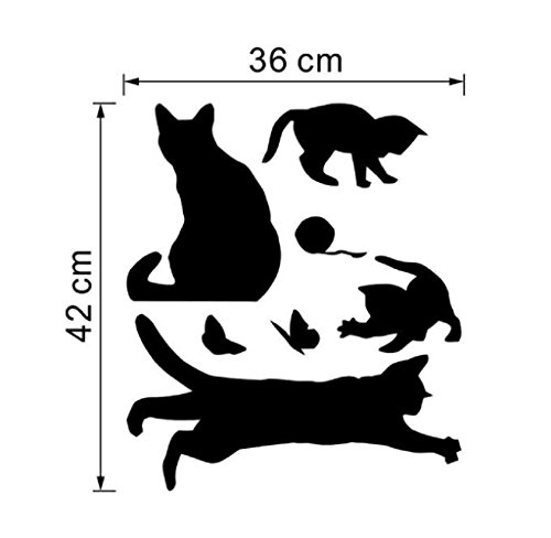 Covermason Katzen Schmetterling Wandaufkleber Kunst-Abziehbilder Wandgemälde Tapete Dekor Startseite DIY Aufkleber - 6