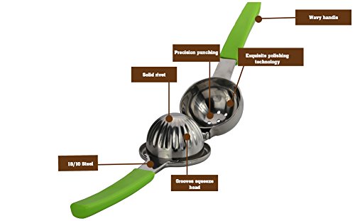 OVOS 304 Edelstahl Zitruspresse Zitrone Squeezer mit Anti-Rutsch-Silikon Griff - 5