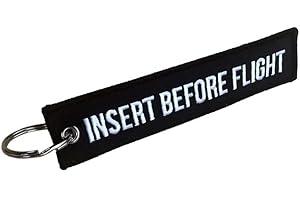 SenzaMa Portachiavi Moto Uomo Insert Before Flight con Anello Porta Chiavi in Resistente Tela Ricamata su Entrambi i Lati per Barca Auto Compatibile con Ducati Honda Bmw Ktm Kawasaki