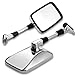 Motorcycle Chrome Plated Billet Aluminum Outside Rearview Side View Mirrors Multi Angle Adjustable Blindsight Rearview Handle Bar End Convex Universal Fit For Cruiser Touring Bike Kawasaki Connie Concours