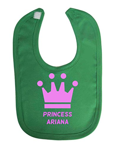 Personalised Princess Name Pink Crown Customise With Name Cute Unique Velcro Fastening Baby Bib