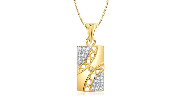 MEENAZ Square Pendant Gold Plated 