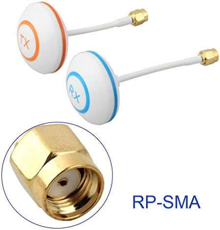 UNIKEL 5.8G Mushroom FPV Circular RP-SMA Antenna Polarized Set for RC Quadcopter (Straight)