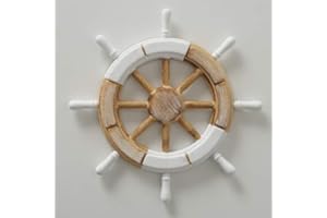 BOLTZE Timone decorativo a forma di imbarcazione in legno bianco naturale Ø 30 cm