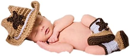 Newborn Baby Photography Prop Crochet Knitted Cowboy Hat Boots By Xselector