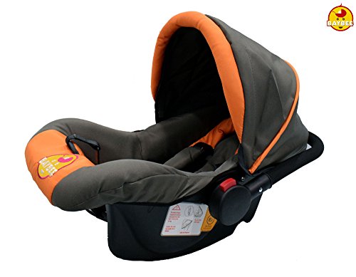 Baybee Baby Car Seat Cum Carry Cot With Canopy (Black-Orange) RS.2499 (58.00% Off) - Amazon