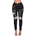 Produktbild Sexy Lingerie Embroidered Jeans Autumn And Winter High Waist Stretch Made Old Hole Rose Wild European Version Of Jeans  Black  S