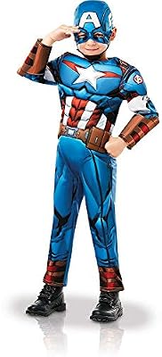 Rubies-Deguisement Luxe Captain America Serie Animee Taille S, Boys, 640833S, Bleu, Petit
