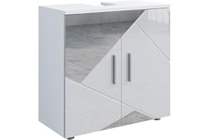 ‎VICCO Vicco Waschbeckenunterschrank Irma, Weiß Hochglanz mit Einsätzen, 60 x 59 cm