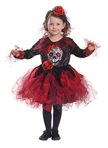 Bristol Novelty CC518  Traje Tutú Esqueleto Rojo/Negro (Mediano), Edad aprox 5-7 años