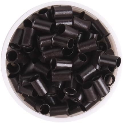 1000pcs 3.5mm Copper Lined Micro Beads Ring Links for Hair Extensions I Tip Tubes Professional Tools-Dark Brown