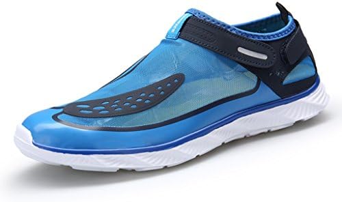 Swimming Shoes Black/ Blue / Gray Male Summer Breathable Mesh Upper Rubber Anti-slip Drainage Sole Anti-collision Toe Cap Fitness Shoes Diving Shoes Snorkeling Shoes Soft Sole Shoes Gym Sneakers Treadmill Shoes ( Color : Blue , Size : EU41/UK7.5-8/CN42 )