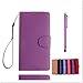 Produktbild KSHOP Case Cover für HTC Desire 626 626s D626 X 626 G + Hülle Tasche Schutzhülle Schale Bookstyle Handyhülle Premium PU-Leder Lila Etui Handy Schutz Brieftasche Magnetverschluss - Metall Touch-Pen Lila